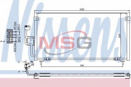 Конденсер MT GALANT (96-) 2.0 i 16V (+) [OE MR216132] NISSENS 94702