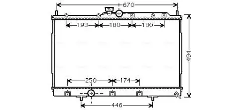 Радіатор охолодження двигуна Mitsubishi Outlander 2,0i 2WD/4WD 5MT AC+/- 03>06 AVA AVA COOLING MT2183