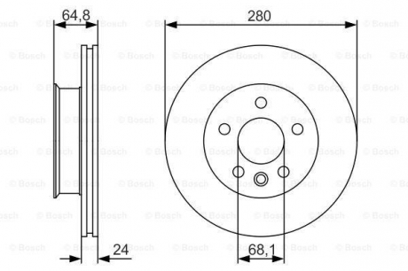 Тормозной диск VW California / Caravelle / Multivan / Transporter T4 \ '\' F \ '\' 2,5 \ '\' 90-03 PR2 BOSCH 0986479S80 (фото 1)