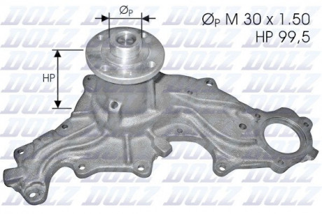 Водяной насос FORD CAPRI III (GECP) GRANADA (GU) SCORPIO I (GAE, GGE) SIERRA (BNC, BNG, GBC) DOLZ F120