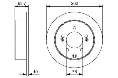 Гальмівний диск HYUNDAI / KIA K3 / Soul / Yue Dong / i30 / Elantra \ '\' R \ '\' 1,6-2,0 \ '\' 08 >> BOSCH 0986479W12