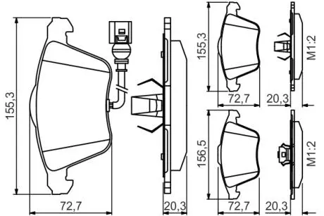 Тормозные колодки дисковые AUDI / VW S3 / TT / Leon / Passat / Golf IV / V \ &#039;\&#039; F \ &#039;\&#039; &gt;&gt; 08 PR2 BOSCH 0986495261 (фото 1)