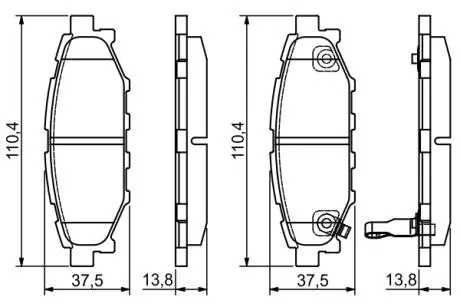 Гальмівні колодки дискові SUBARU Forester / Legacy / Impreza / Outback "R" 03 >> PR2 BOSCH 0986495119 (фото 1)