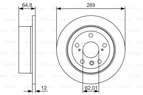 Тормозной диск LEXUS / TOYOTA ES300 / ES330 / Avalon \ '\' R \ '\' 3,0-3,5 \ '\' 01 >> BOSCH 0986479T13 (фото 1)