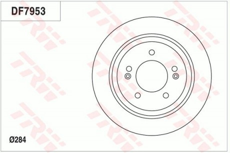 Диск тормозной (1 шт.) HYUNDAI / KIA Grandeur / Optima / Soul "R D = 284mm" 11 >> TRW DF7953