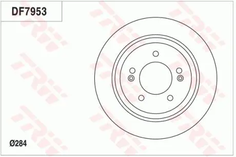 Диск тормозной (1 шт.) HYUNDAI / KIA Grandeur / Optima / Soul "R D = 284mm" 11 >> TRW DF7953