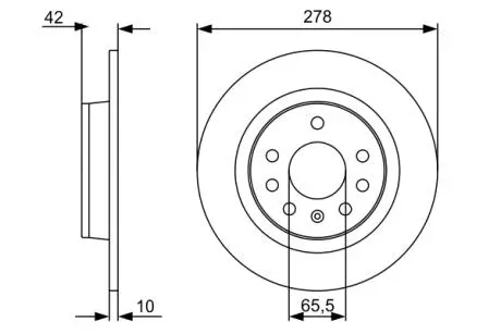 Гальмівний диск CHEVROLET / OPEL Astra / Zafira / \ '\' R \ '\' 1.6-2.2 \ '\' 04-15 BOSCH 0986479515