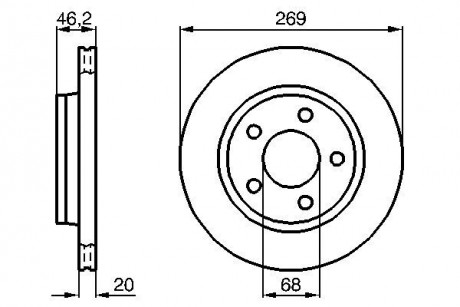 Тормозной диск AUDI 100, 100 Quattro, 200 Quattro, A8, A8 Quattro, S8 R BOSCH 0986478316