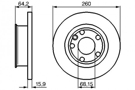 Гальмівний диск VW California, Caravelle, Multivan, Transporter T4 F BOSCH 0986478547 (фото 1)