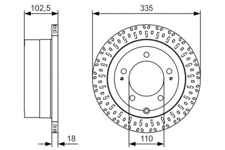 Тормозной диск TOYOTA Land Cruiser J6 / J7 / J10 \ '\' R \ '\' 98-07 PR2 BOSCH 0986479U32