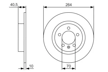 Тормозной диск OPEL Adam / Corsa \ &#039;\&#039; R \ &#039;\&#039; 1,0-1,7 \ &#039;\&#039; 09 &gt;&gt; PR2 BOSCH 0986479S88 (фото 1)