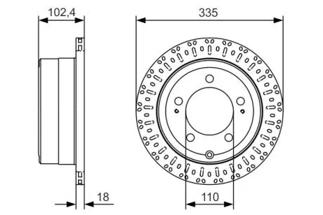 Гальмівний диск TOYOTA Land Cruiser J6 / J7 / J10 \ '\' R \ '\' 98-07 BOSCH 0986479A61 (фото 1)