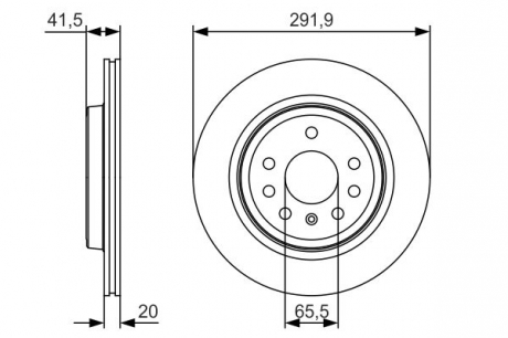 Тормозной диск PR2 FIAT / OPEL / SAAB Croma / VectraC / 9-3 R "01 >> BOSCH 0986479S27 (фото 1)