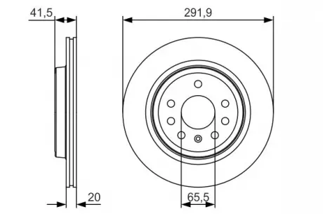 Тормозной диск PR2 FIAT / OPEL / SAAB Croma / VectraC / 9-3 R &quot;01 &gt;&gt; BOSCH 0986479S27 (фото 1)