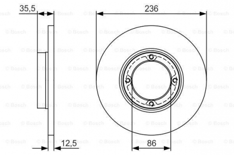 Тормозной диск DAEWOO Matiz \ '\' F \ '\' 0,8-1,0 \ '\' 98-10 PR2 BOSCH 0986479R81 (фото 1)