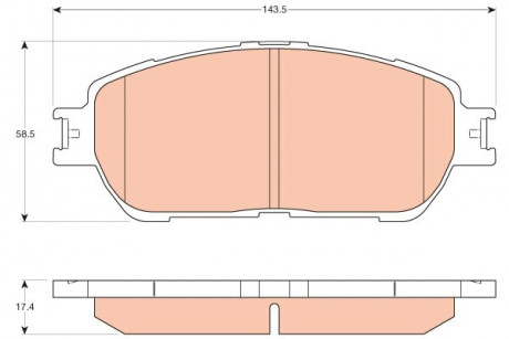 Тормозные колодки дисковые TOYOTA Camry (V30) "F" 01-06 TRW GDB3612 (фото 1)