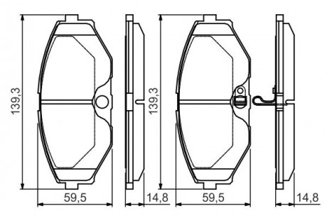 Гальмівні колодки дискові Nissan Maxima QX CA33 F BOSCH 0986495147