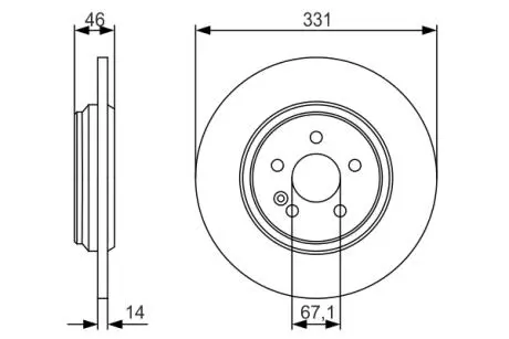 Тормозной диск MERCEDES ML (163) \ &#039;\&#039; R &quot;98 &gt;&gt; PR2 BOSCH 0986479S12 (фото 1)