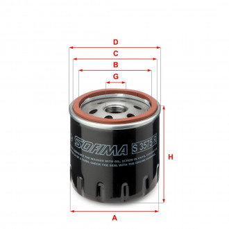 Фильтр масляный SEAT / SKODA / VW "1,0-1,4" 14 >> SOFIMA S3575R