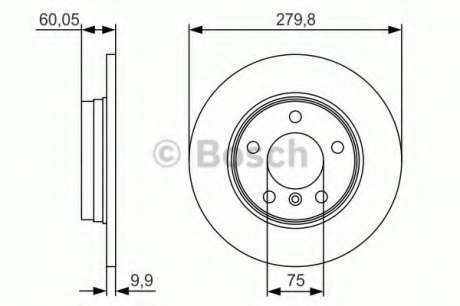 Тормозной диск BMW E36 / E46 316/328 \ '\' R PR2 BOSCH 0986479S34 (фото 1)