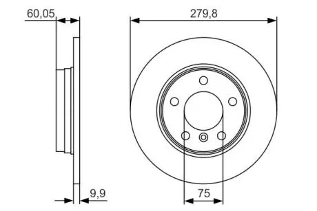 Гальмівний диск BMW E36 / E46 316/328 \ '\' R PR2 BOSCH 0986479S34 (фото 1)