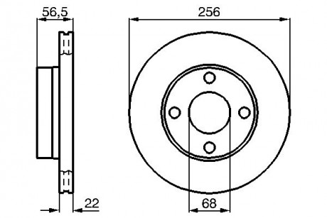 Гальмівний диск AUDI 80, Cabriolet, Coupe, F BOSCH 0986478550