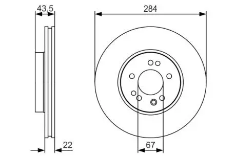 Гальмівний диск MB W201 / W124 \ '\' F PR2 BOSCH 0986479S15 (фото 1)