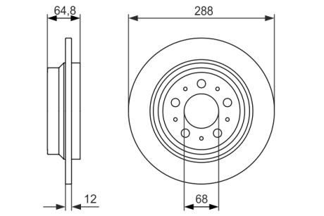 Тормозной диск VOLVO / S60 / V70 BOSCH 0986479873 (фото 1)