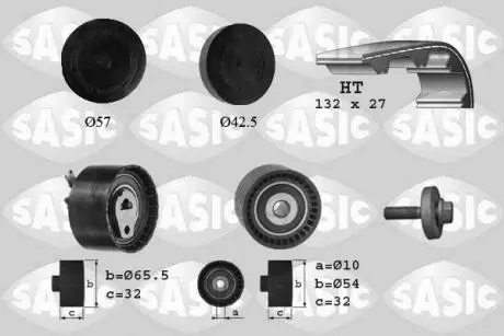 КОМПЛЕКТ ГРМ RENAULT K4J / K4M SASIC 1754008