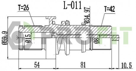 Полуось PROFIT 2730-3015