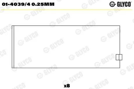 Вкладиші Glyco 01-4039/4 0.25MM