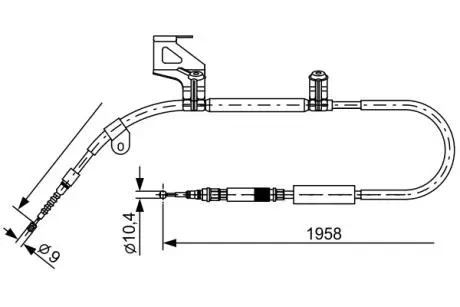 Гальмівний трос 1958mm AUDI A6 \ '\' RL \ '\' 97-04 BOSCH 1987477603