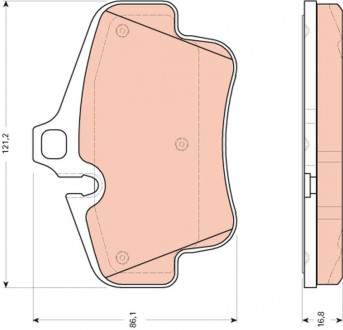 Гальмівні колодки дискові PORSCHE 911 / Boxster (986) / Cayman "R" 97- "13 TRW GDB1758