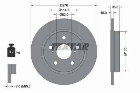 Тормозной диск TEXTAR 92164003 (фото 1)