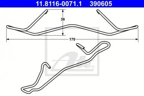 К / т монтажный колодок ATE 11.8116-0071.1