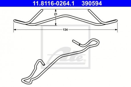 К / т монтажный колодок ATE 11.8116-0264.1