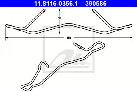 К / т монтажный колодок ATE 11.8116-0356.1