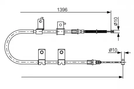 Трос тормозной DAEWOO-CHEVROLET Kalos all RH03 / 06- / Aveo all RH 03 / 06- BOSCH 1987482083