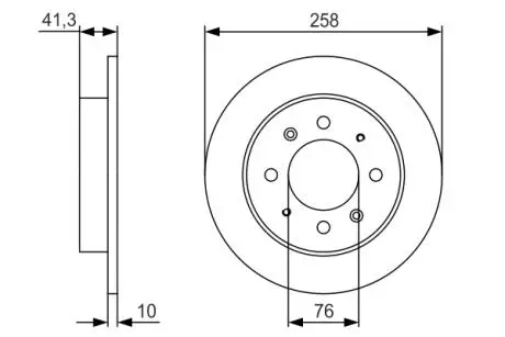 Тормозной диск KIA Cerato / Forte \ &#039;\&#039; R \ &#039;\&#039; 1,5-2,0 &quot;04 &gt;&gt; PR2 BOSCH 0986479S57 (фото 1)
