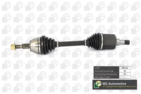 Полуось Focus / C-Max 1.6TDCi 10-16 (27/26) 640mm Л. BGA DS2350L