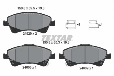 Тормозные колодки дисковые TEXTAR 2466801