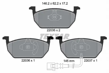 Тормозные колодки дисковые TEXTAR 2203501