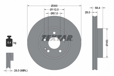 Тормозной диск PRO TEXTAR 93123403 (фото 1)