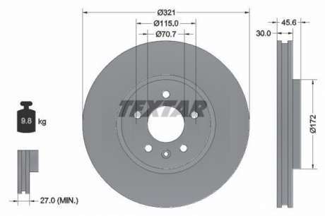 Тормозной диск PRO TEXTAR 92256803