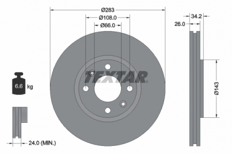 Тормозной диск PRO TEXTAR 92111603 (фото 1)