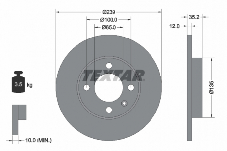 Тормозной диск PRO TEXTAR 92010603