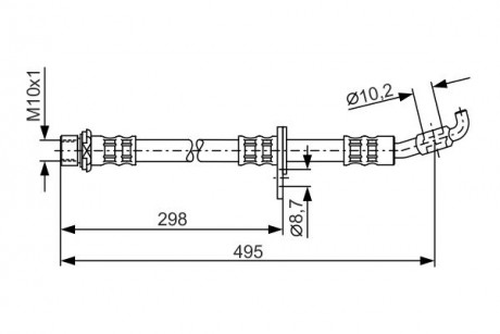 Тормозной шланг 495mm LEXUS / TOYOTA ES300 / RX300 / Avalon / Camry \ '\' 2,0-3,0 \ '\' 91-05 BOSCH 1987476963