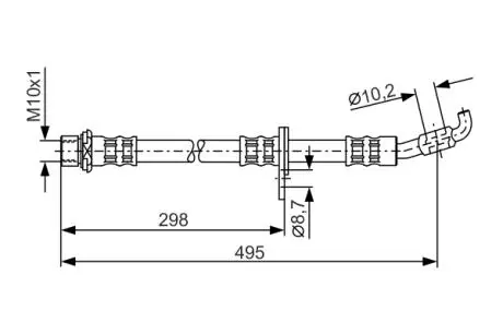 Гальмівний шланг 495mm LEXUS / TOYOTA ES300 / RX300 / Avalon / Camry \ '\' 2,0-3,0 \ '\' 91-05 BOSCH 1987476963