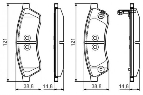 Тормозные колодки дисковые Chevrolet Epica R BOSCH 0986495168 (фото 1)