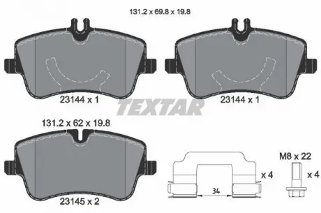 Колодки тормозные TEXTAR 2314482